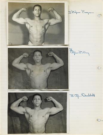 (BODYBUILDING) Mini-archive comprising 48 before-and-after photographs of an African American bodybuilder.